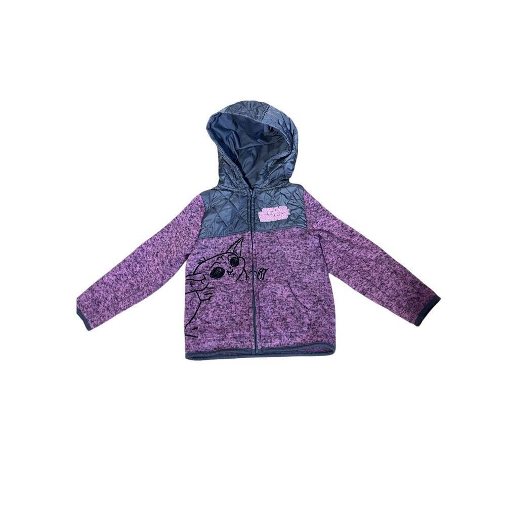 Star Wars, Pink And Grey Girls Zipper Jacket Size 5 Baby Yoda